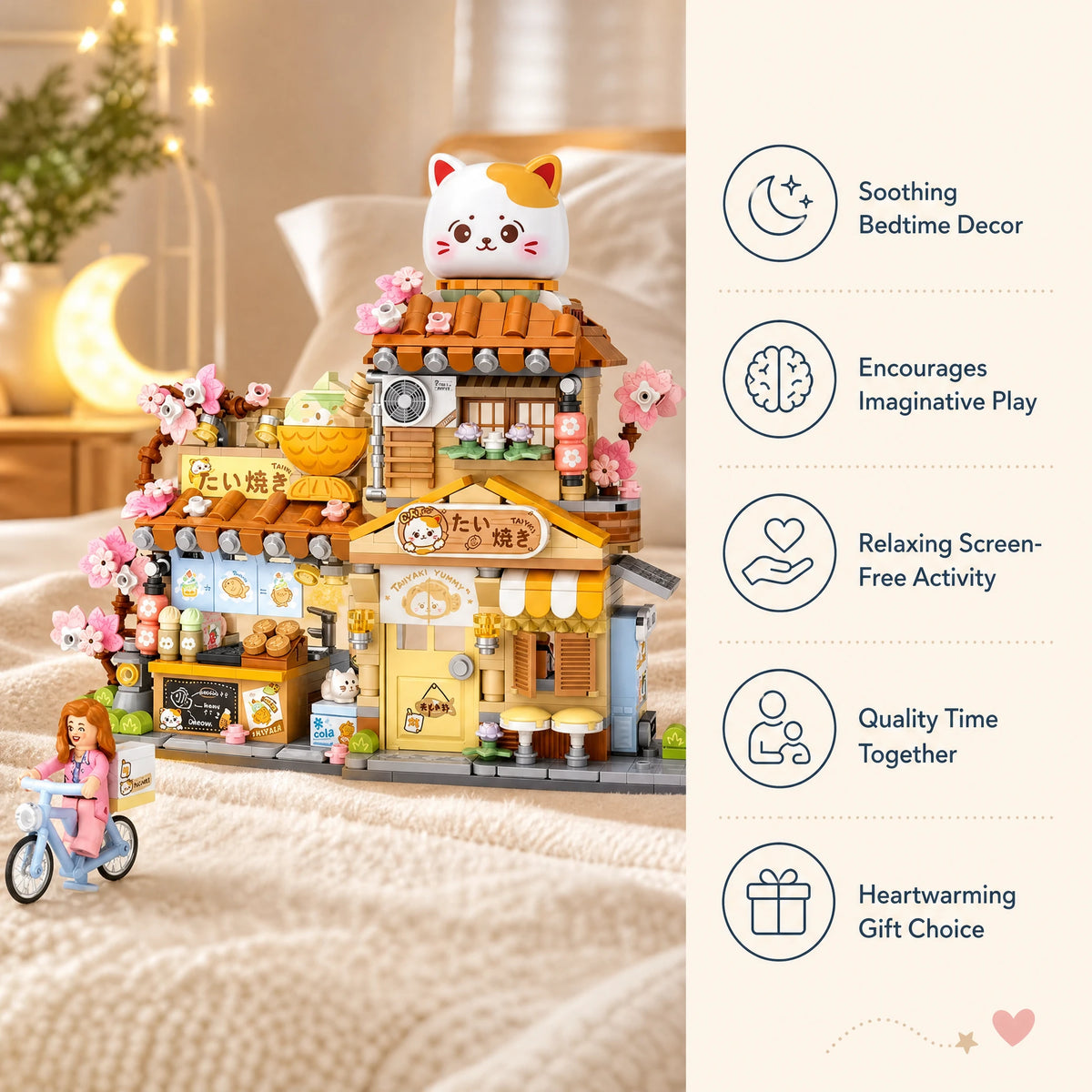 Micro Building Blocks Cafe - Foldable Cat or Bear Theme - Bénéfices produit