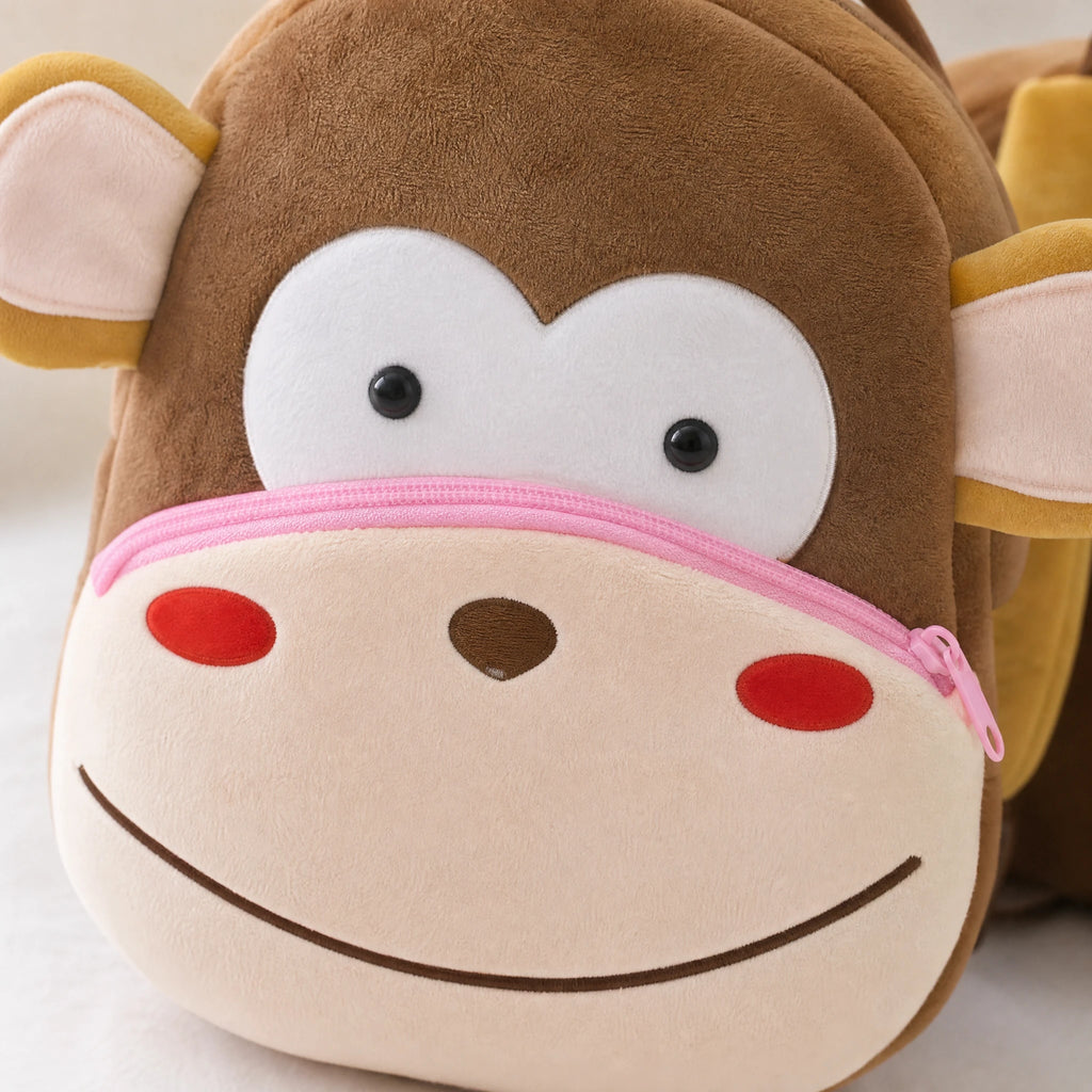 Monkey Backpack Plush with Adjustable Straps for Kids - Détail matière