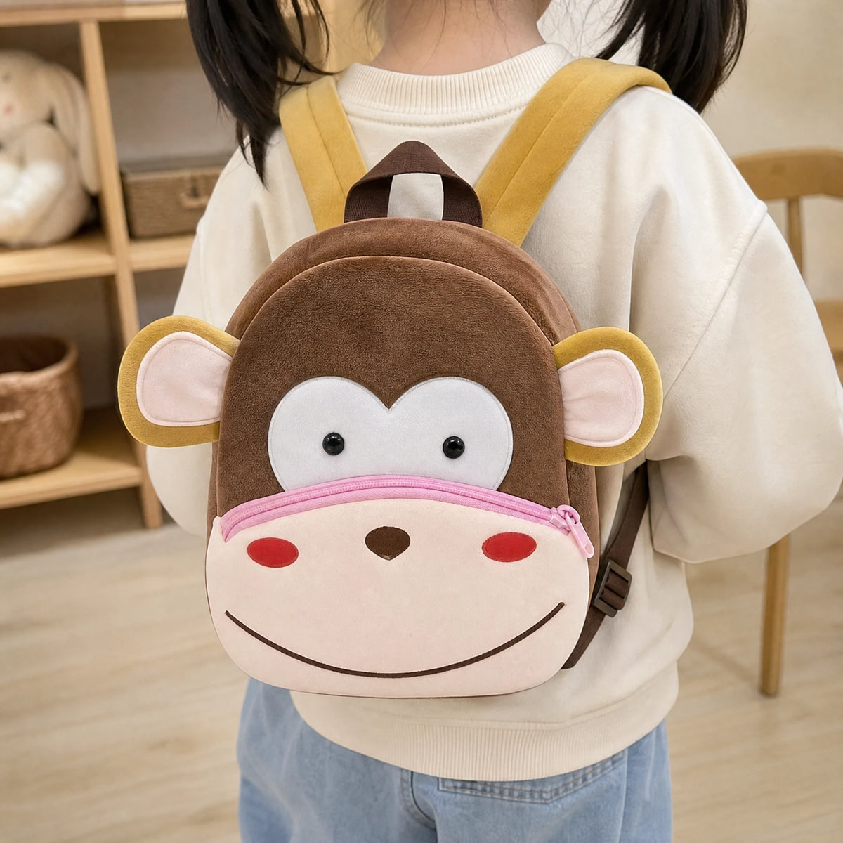 Monkey Backpack Plush with Adjustable Straps for Kids - Utilisation du produit