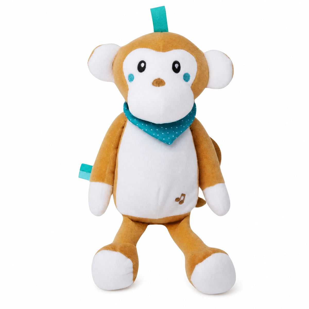 Monkey Plush Nightlight with Soothing Lullaby Music - Fond blanc