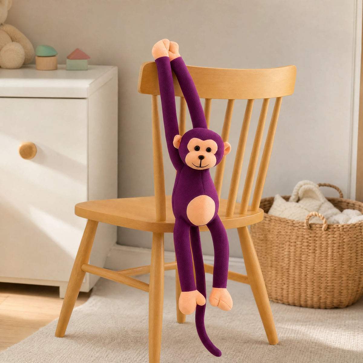 Monkey Plush Toy, Long-Armed Purple Hanging Companion - Utilisation du produit