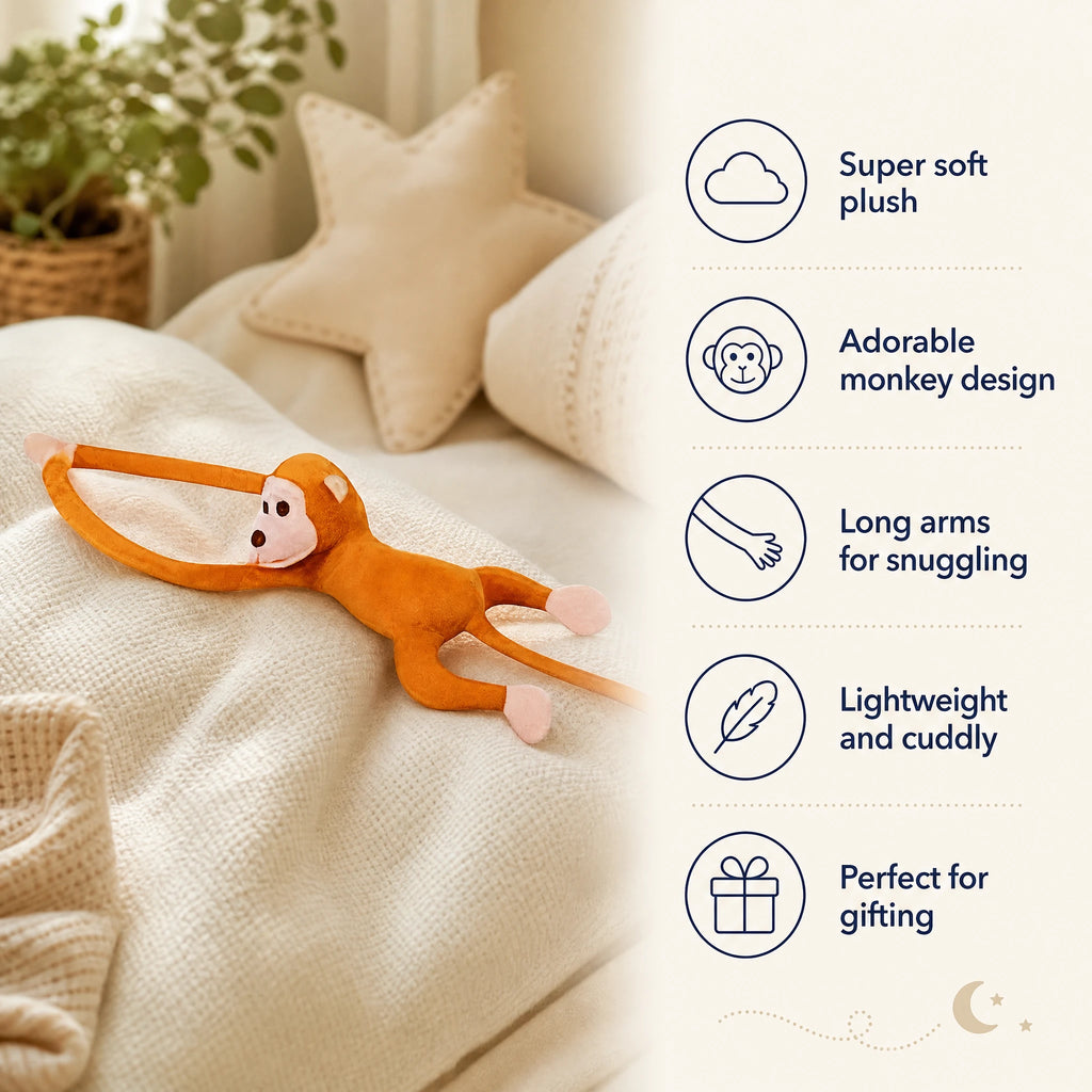 Monkey Plush with Extra Long Arms and Tail - Bénéfices produit