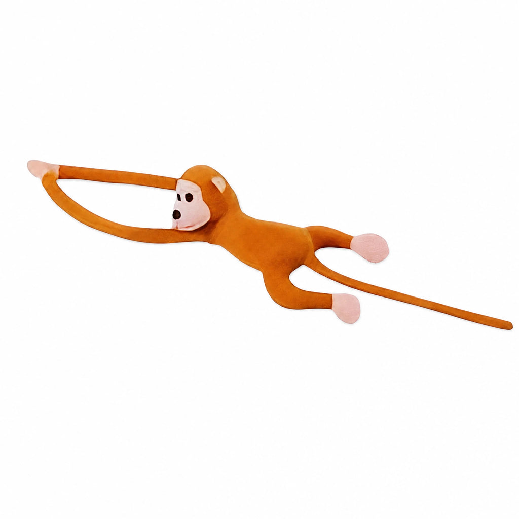 Monkey Plush with Extra Long Arms and Tail - Fond blanc