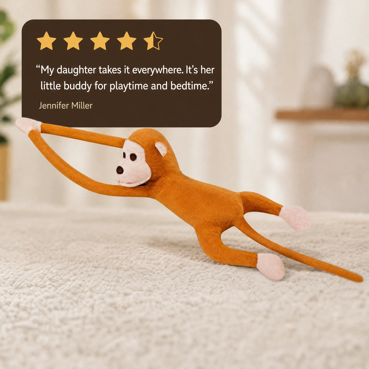 Monkey Plush with Extra Long Arms and Tail - Image témoignage