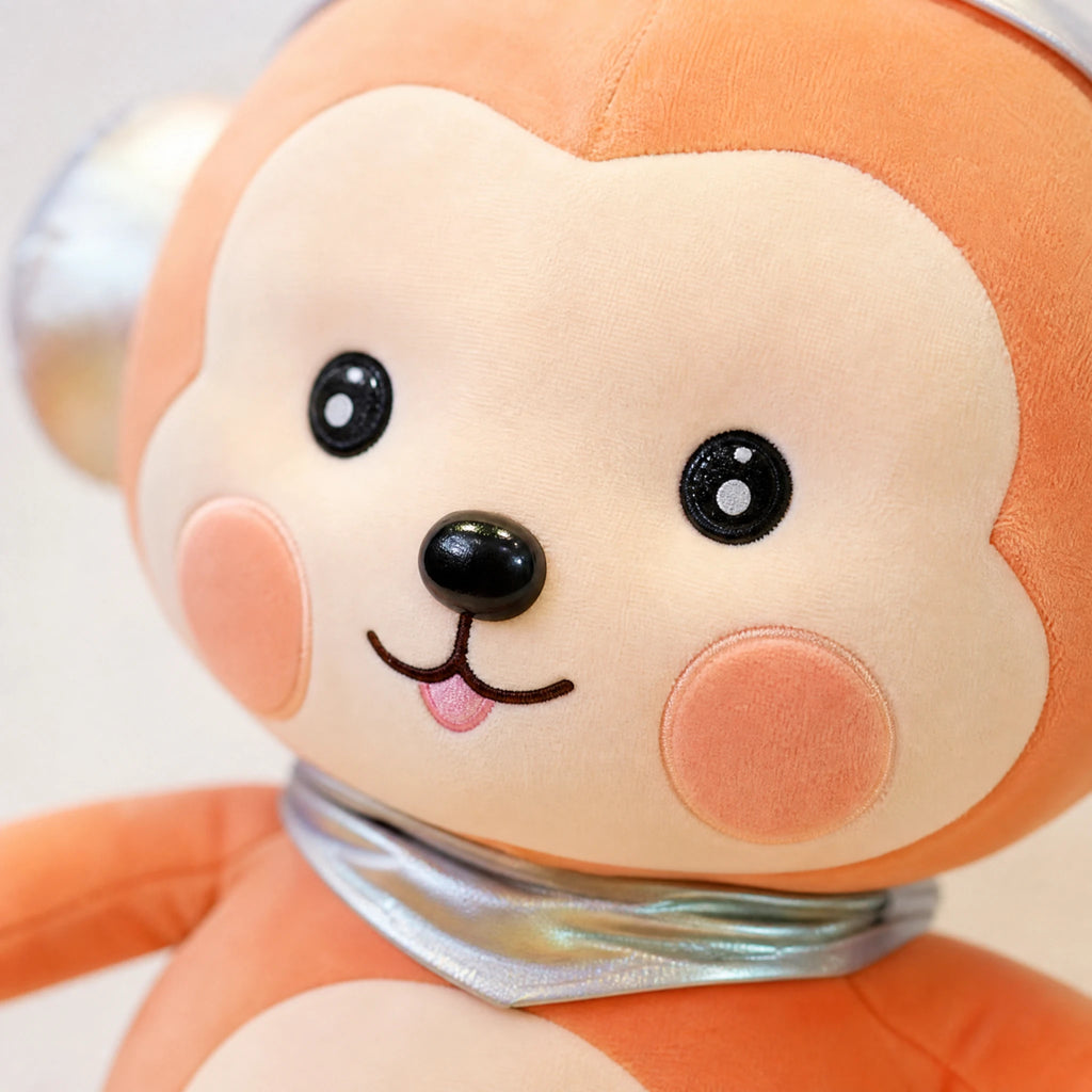 Monkey Plush with Iridescent Ears and Scarf - Détail matière