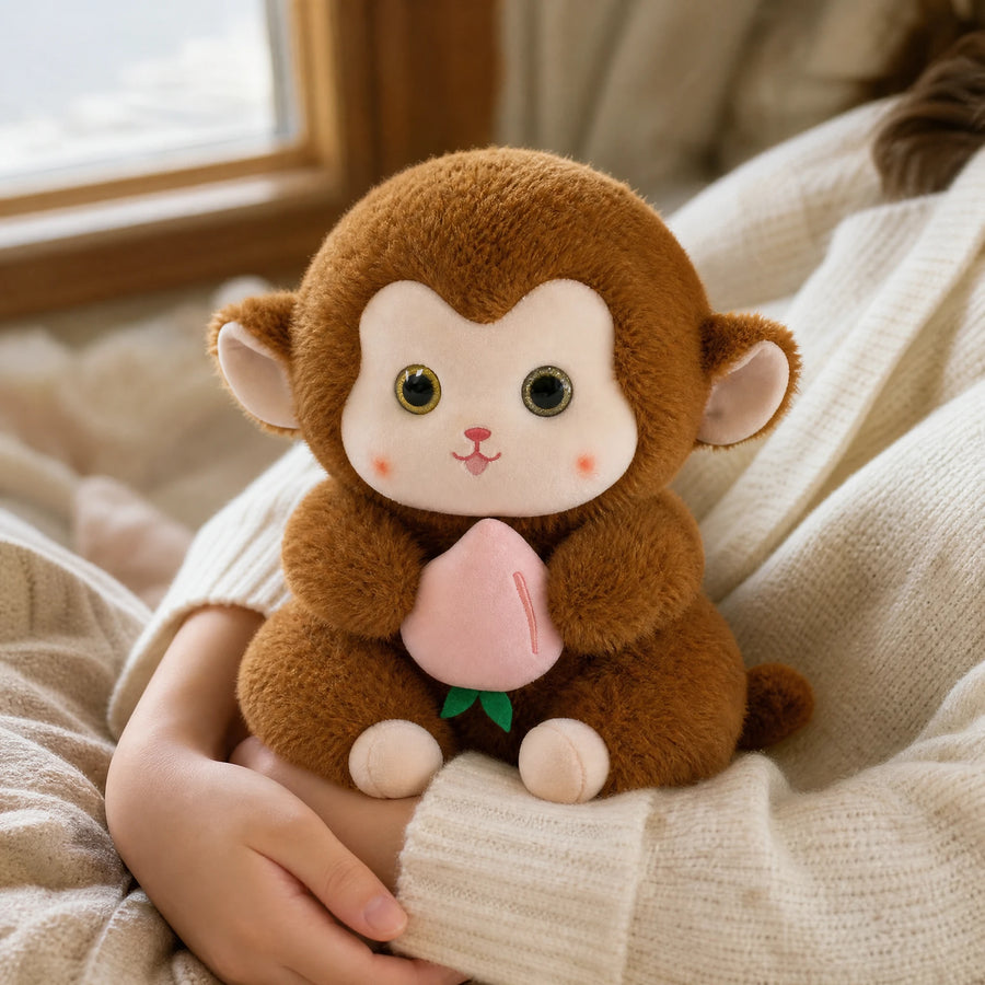 Monkey Plush with Peach Kawaii Style Brown - Utilisation du produit