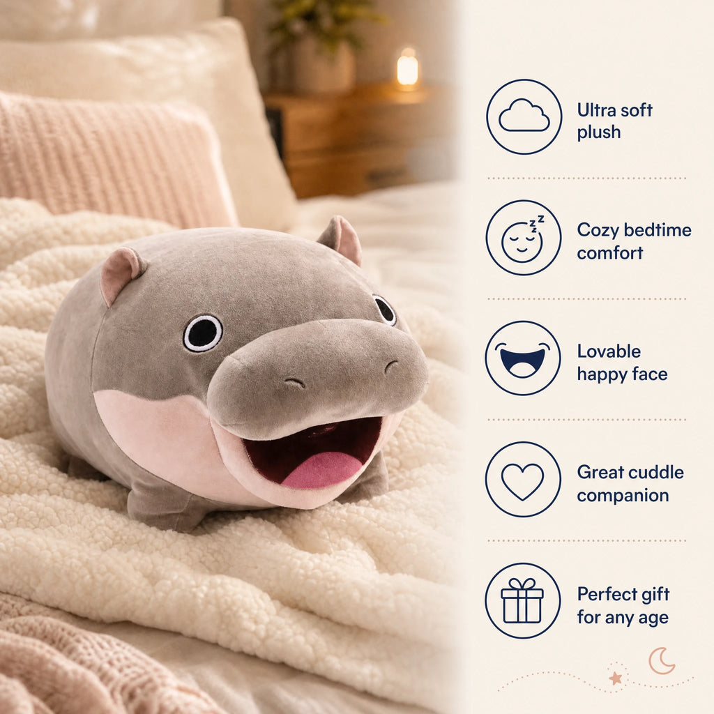 Moo Deng Hippo Plush – Viral Baby Hippo Stuffed Animal - Bénéfices produit