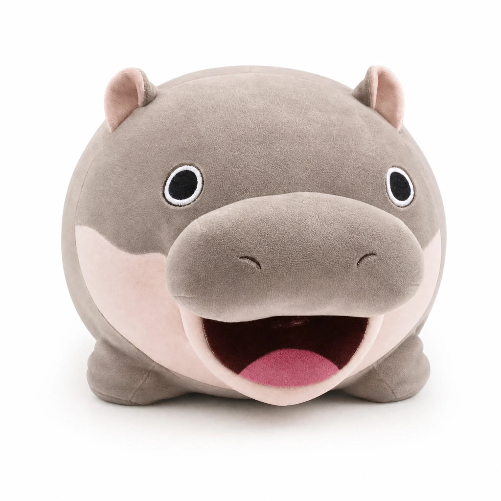 Moo Deng Hippo Plush – Viral Baby Hippo Stuffed Animal - Fond blanc