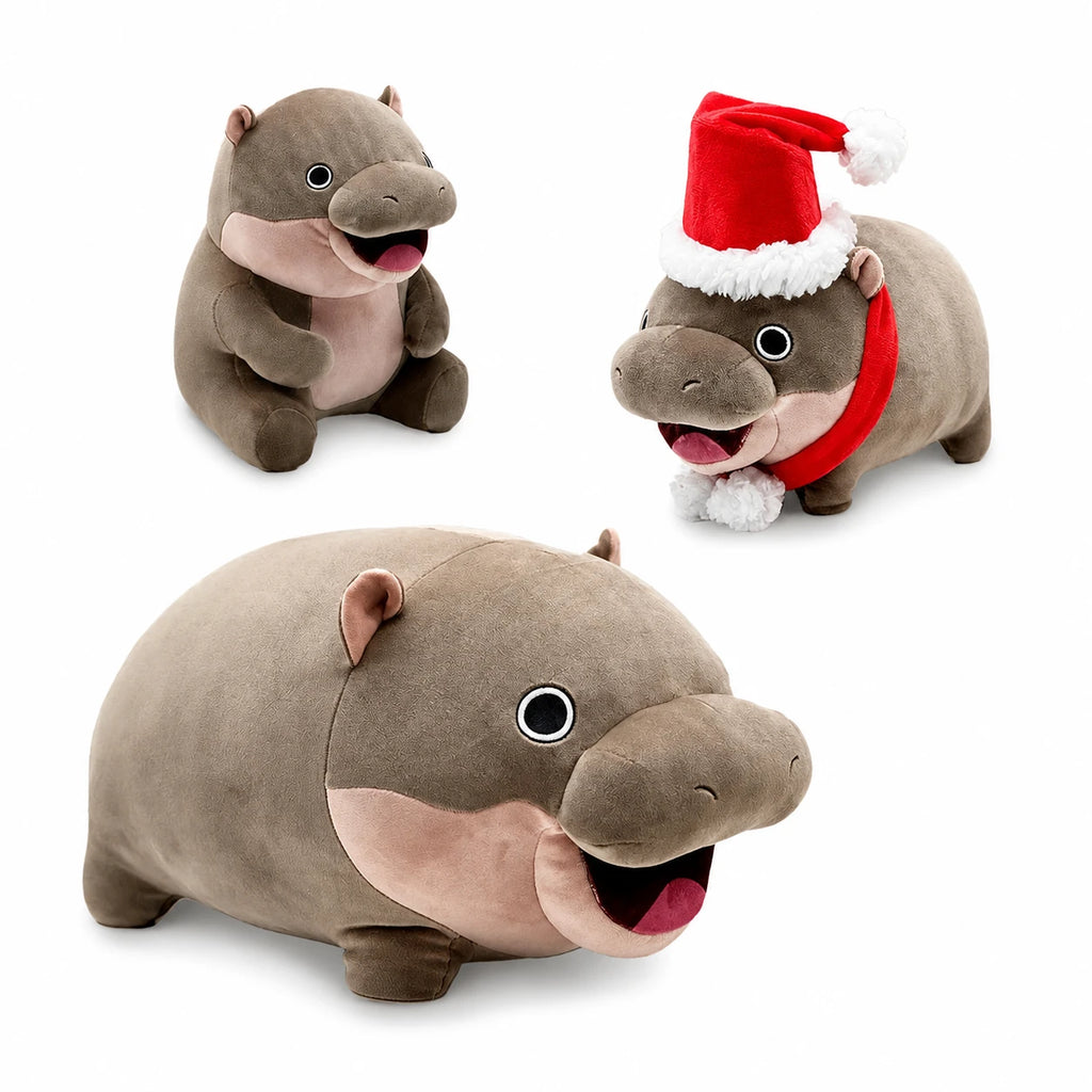 Moo Deng Hippo Plush – Viral Baby Hippo Stuffed Animal - Set of 3