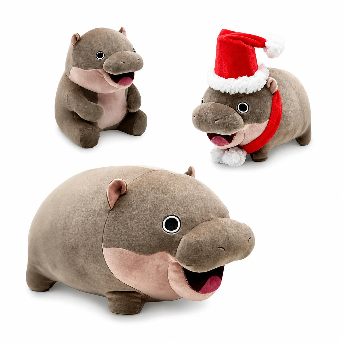 Moo Deng Hippo Plush – Viral Baby Hippo Stuffed Animal - Set of 3