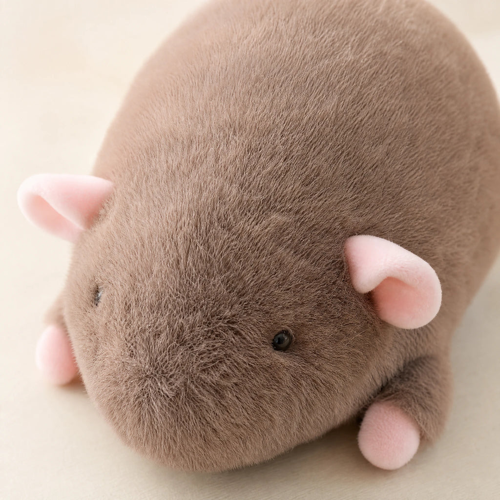 Mouse Plush with Rounded Shape and Pink Details - Détail matière