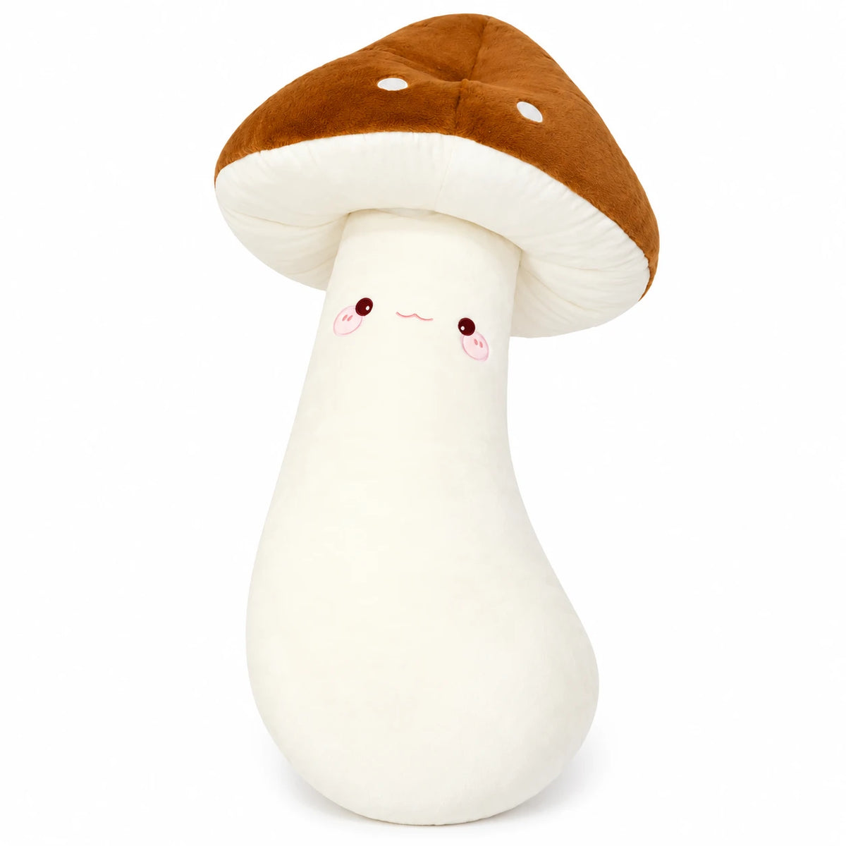 Mushroom Plush Pillow with Long Body and Kawaii Face - Caramel Brown / 27in / 70cm … (2 tailles)
