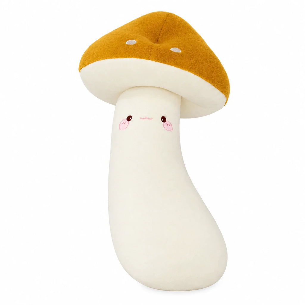 Mushroom Plush Pillow with Long Body and Kawaii Face - Golden Honey / 27in / 70cm … (2 tailles)