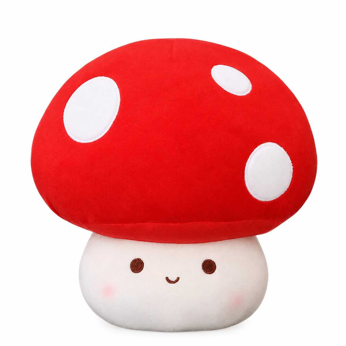 Mushroom Plush – Red Spotted with Smiling Face - M · L · S