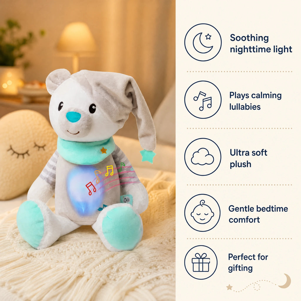 Musical Bear Nightlight Plush with Soothing Light - Bénéfices produit
