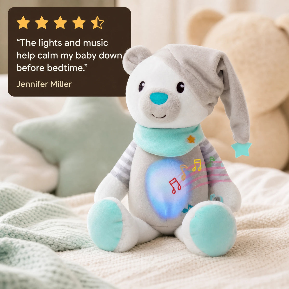 Musical Bear Nightlight Plush with Soothing Light - Image témoignage