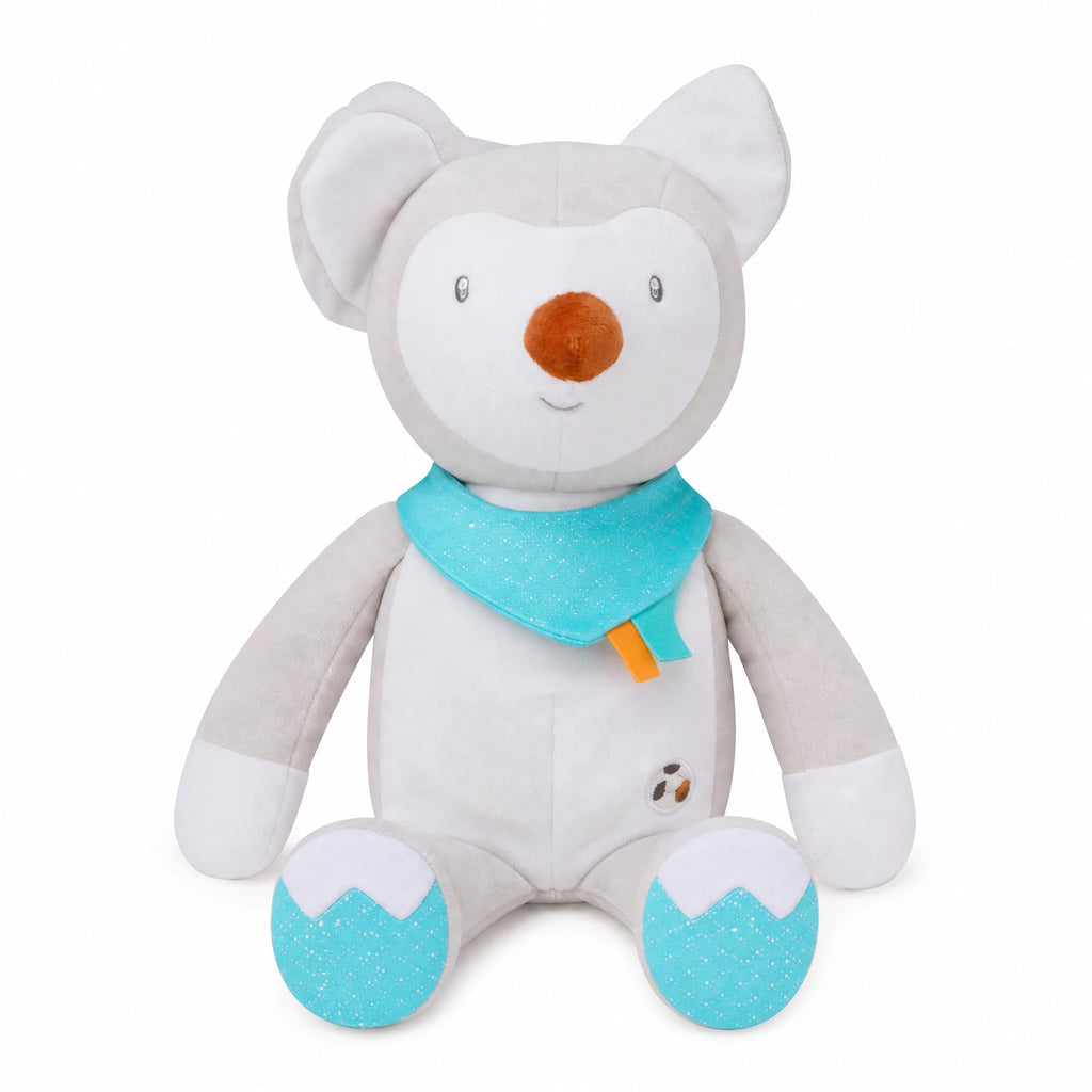 Musical Fox Plush with Night Light and Calming Features - Fond blanc