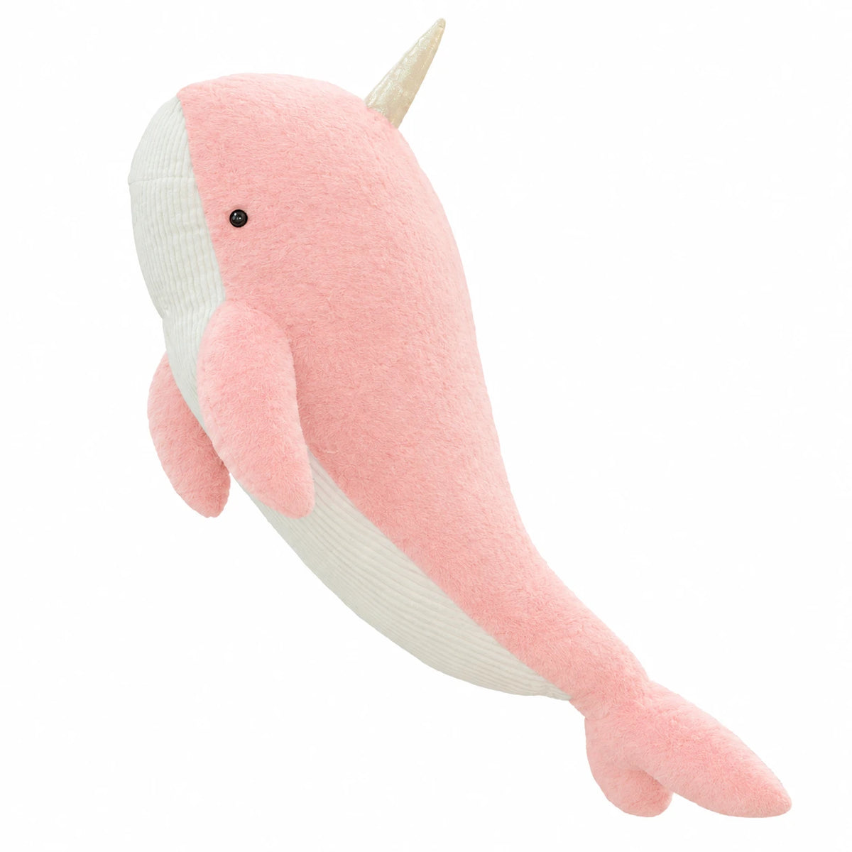 Narwhal Plush with Shiny Horn and Fluffy Texture - Pink / 23.5in / 60cm … (3 tailles)