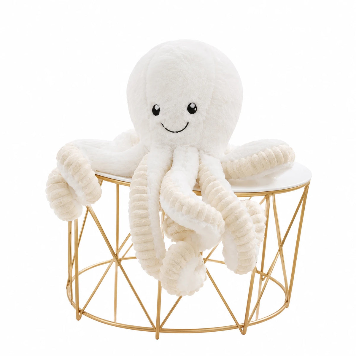Octopus Plush with Textured Tentacles - 7in / 18cm / White … (4 tailles)
