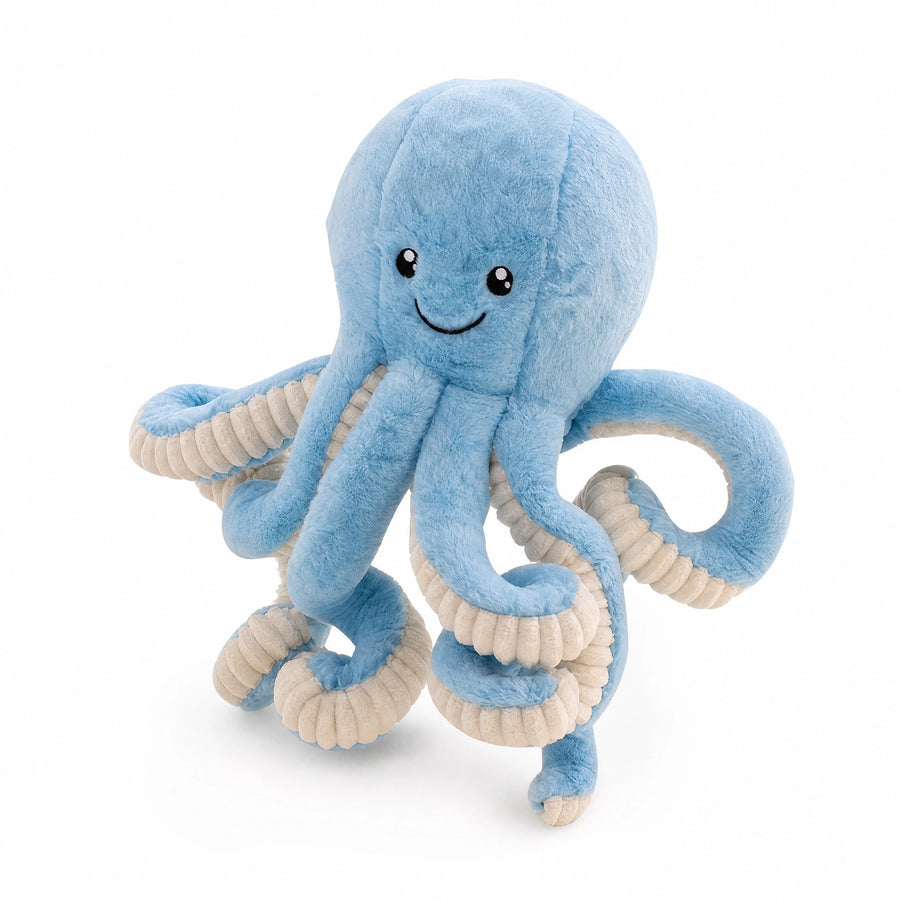 Octopus Plush with Textured Tentacles - Fond blanc, autre angle
