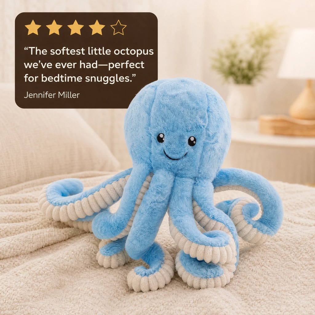 Octopus Plush with Textured Tentacles - Image témoignage