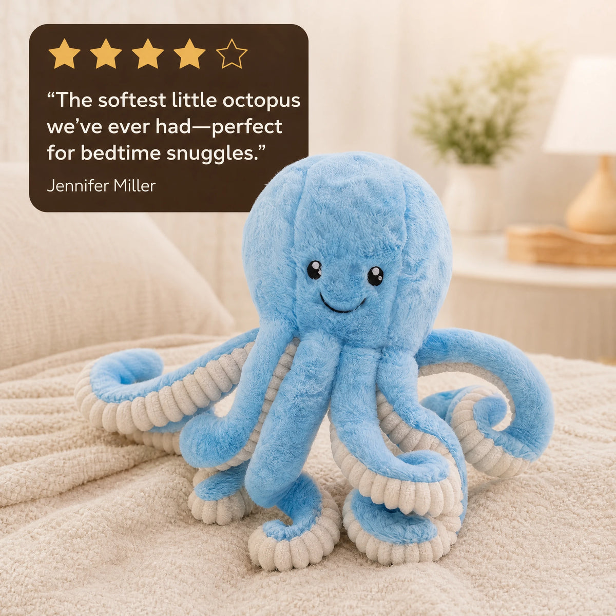 Octopus Plush with Textured Tentacles - Image témoignage