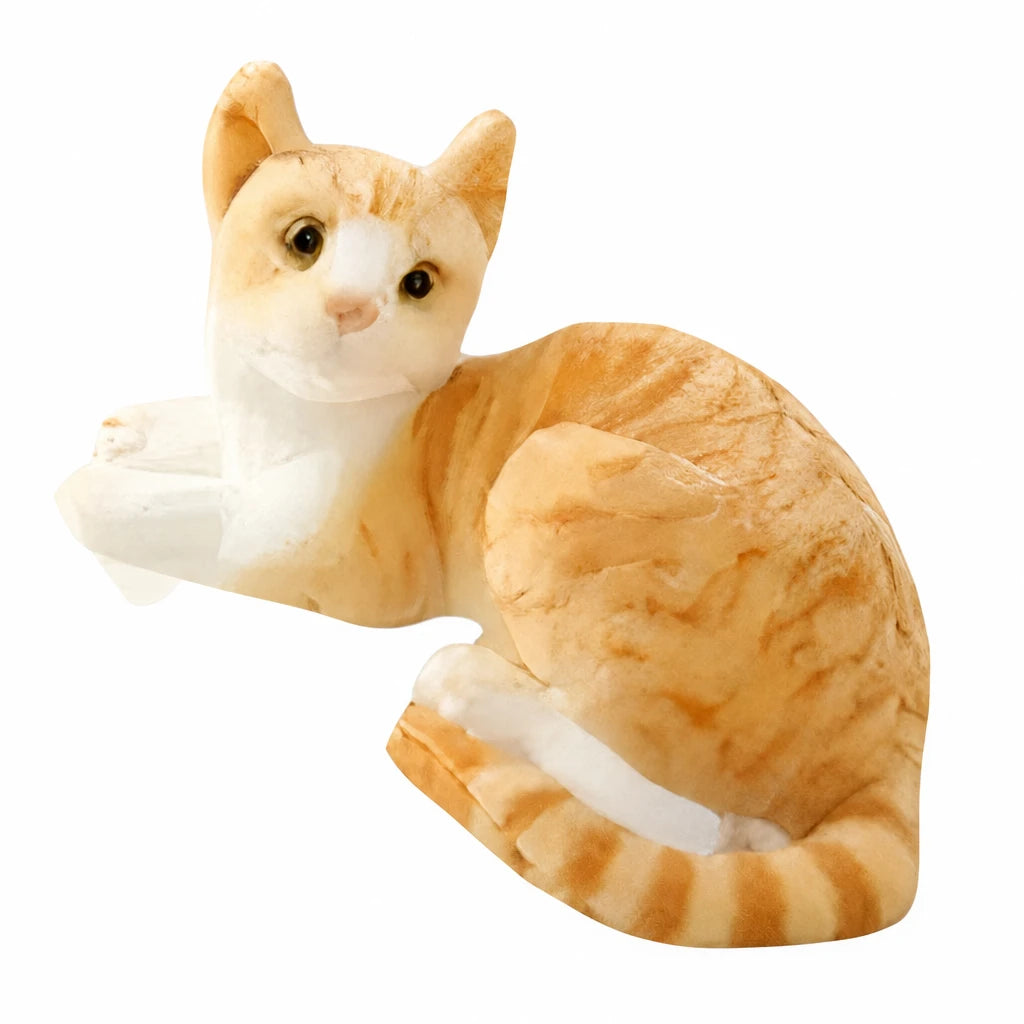 Orange Tabby Cat Plush in Lying Down Position - 8in / 20cm · 14in / 35cm