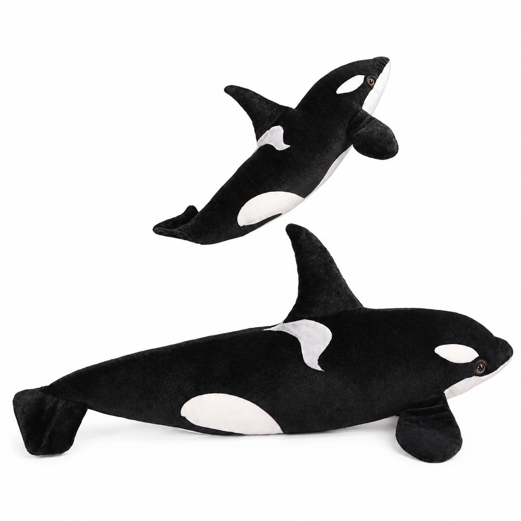 Orca Plush in Realistic Black and White Design - 28in / 75cm · 51in / 130cm