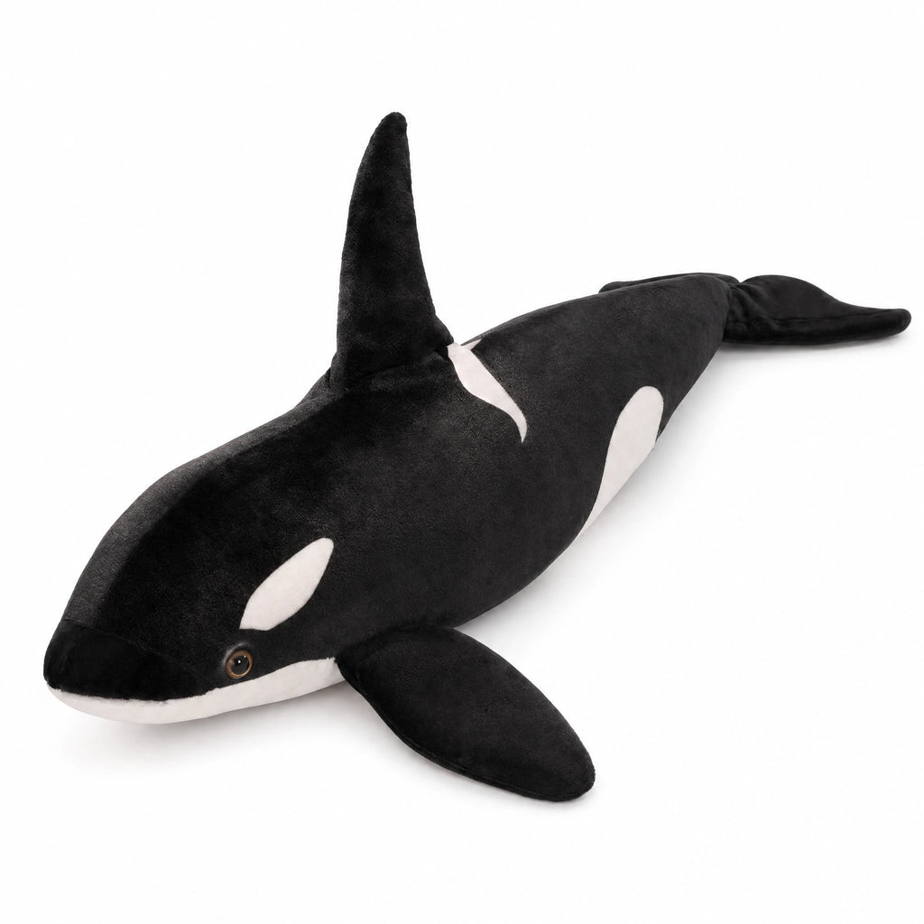 Orca Plush in Realistic Black and White Design - Fond blanc