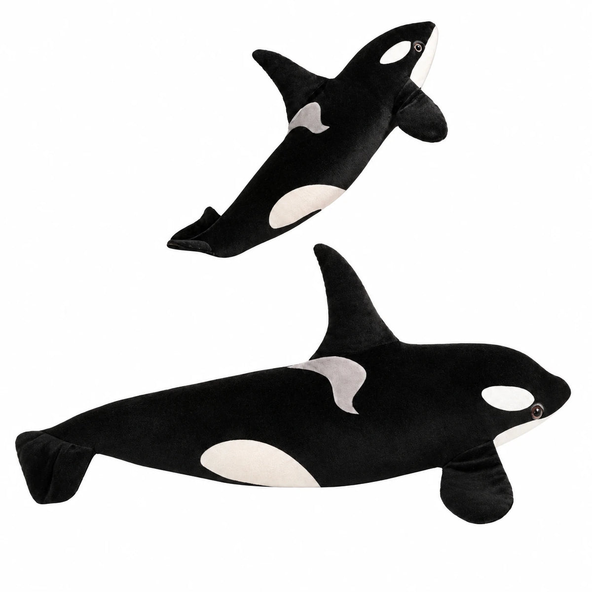 Orca Plush with Realistic Black and White Markings - 19.5in / 50cm · 29.5in / 75cm