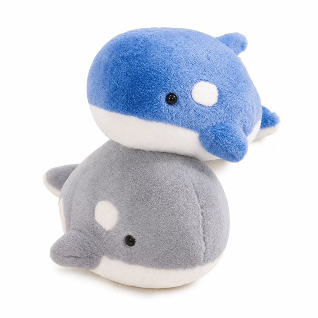 Orca Plush with Rounded Kawaii Design - Fond blanc