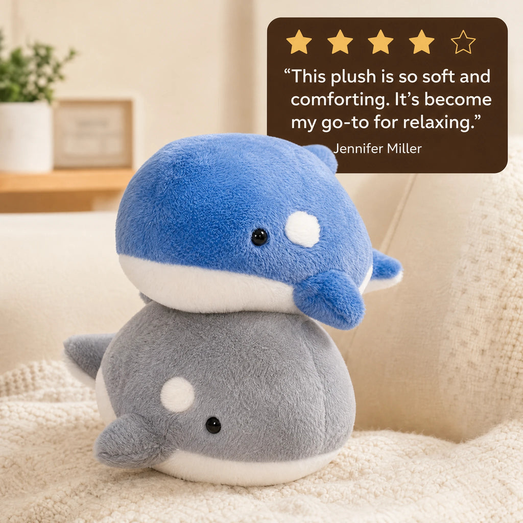 Orca Plush with Rounded Kawaii Design - Image témoignage