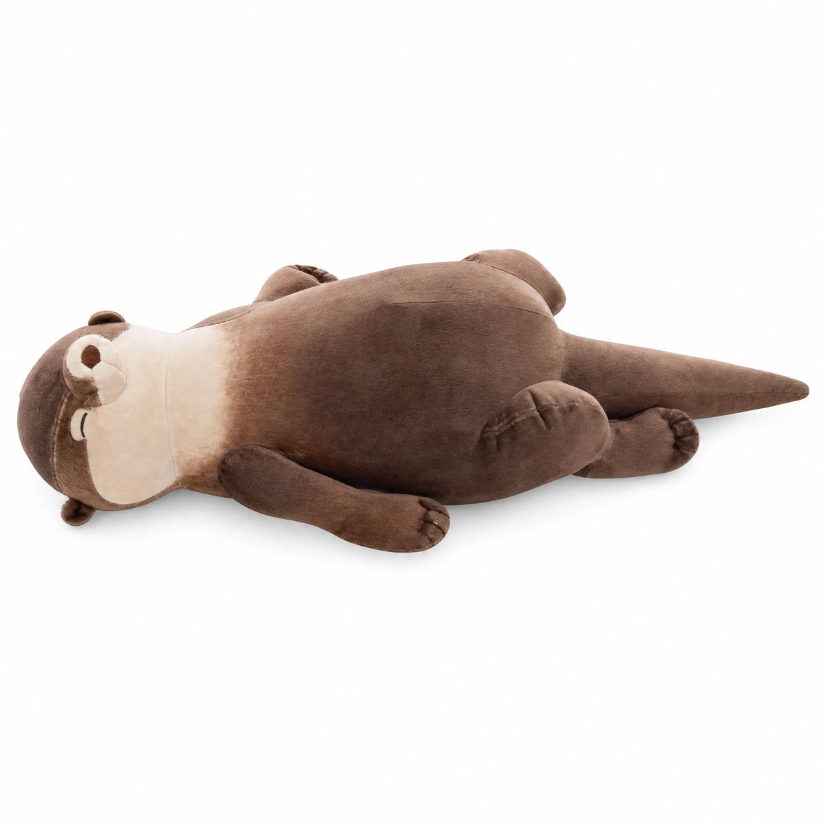 Otter Plush Pencil Case with Back Storage Pocket - Fond blanc