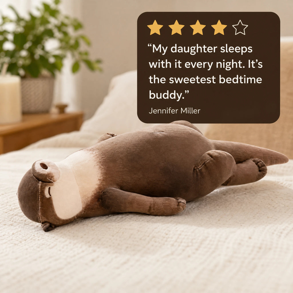 Otter Plush Pencil Case with Back Storage Pocket - Image témoignage