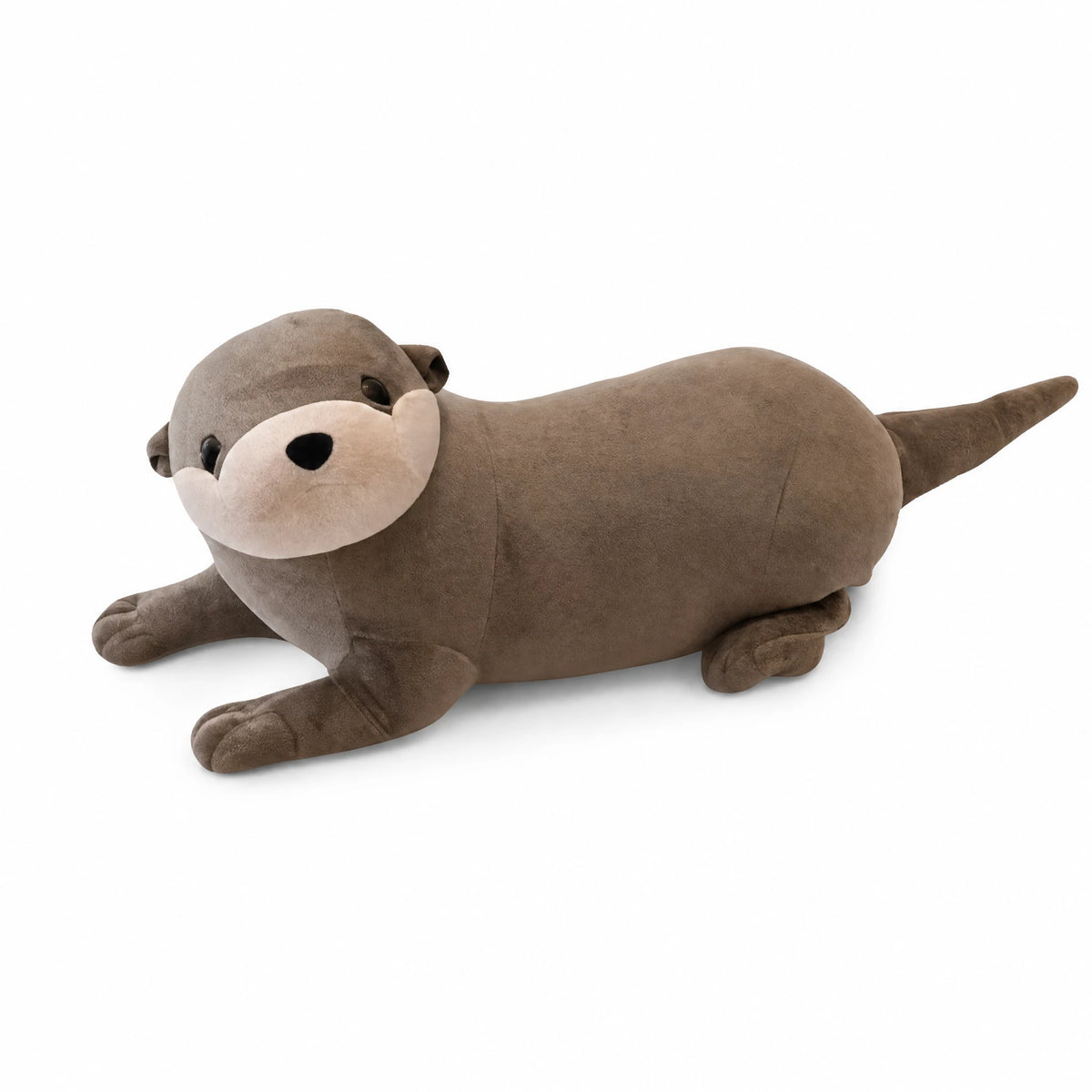 Otter Plush, Soft Gray Lying Down Design - Fond blanc
