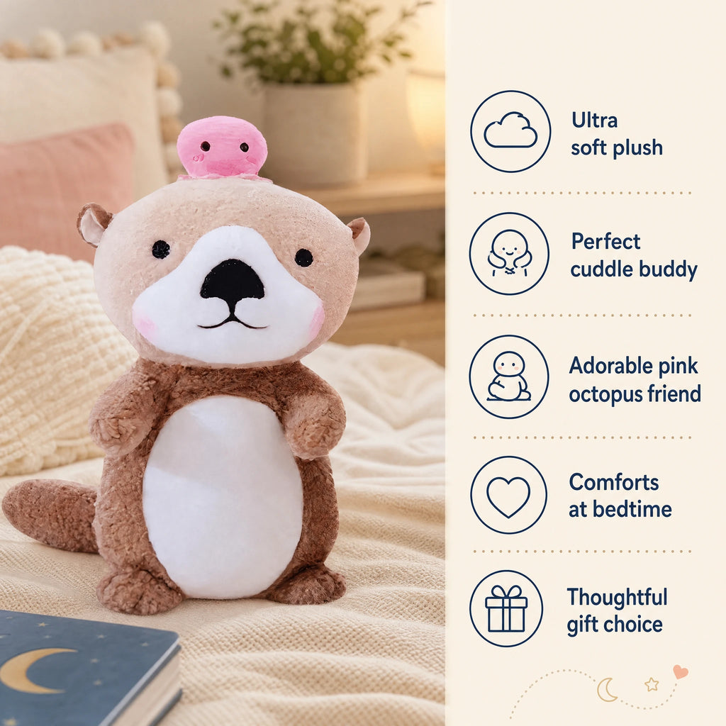Otter Plush with Octopus Friend Kawaii Design - Bénéfices produit