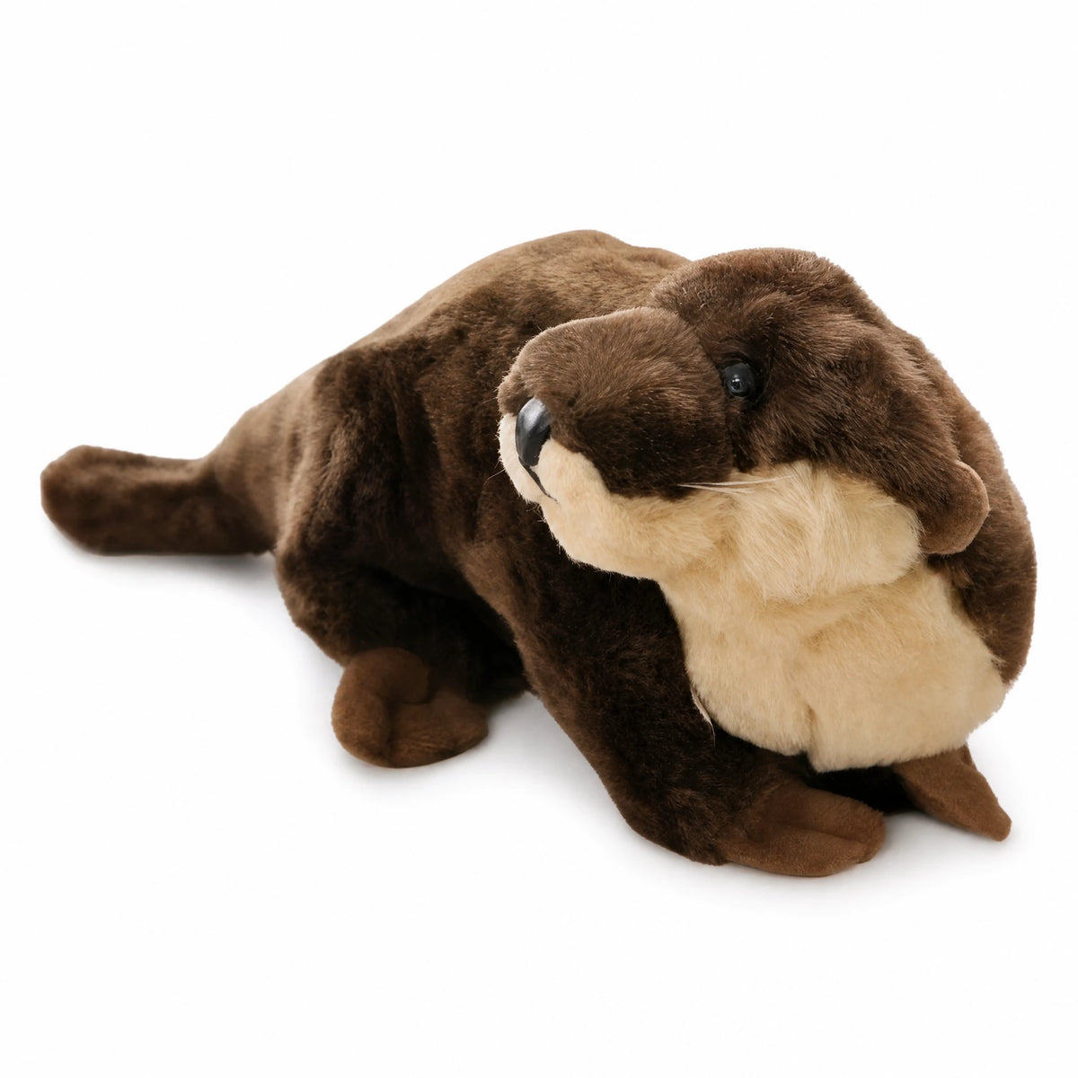 Otter Plush with Realistic Brown Coat - Fond blanc