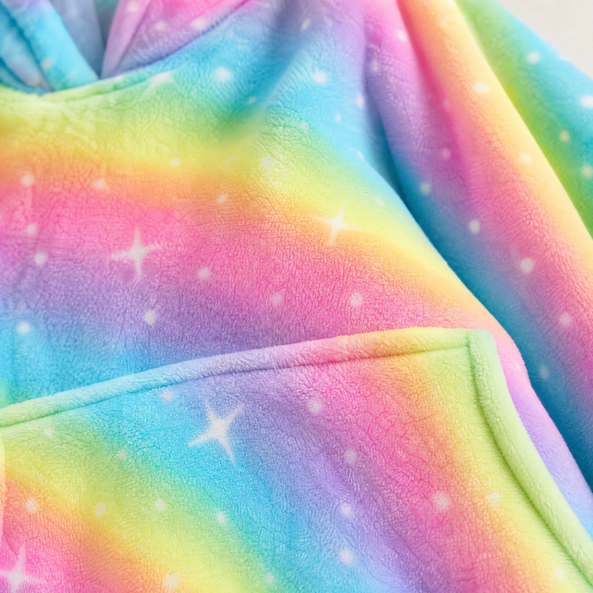 Oversized Blanket Hoodie with Rainbow Galaxy Print - Détail matière