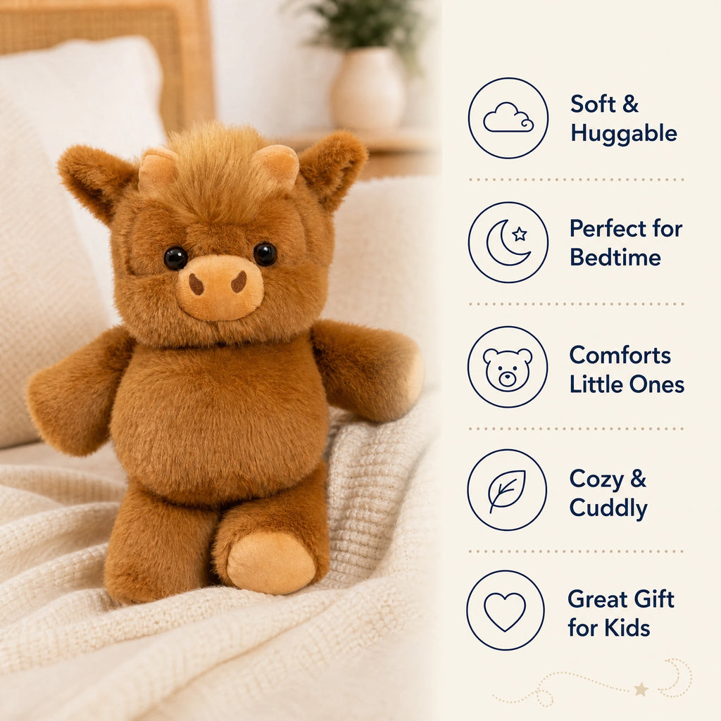 Oversized Highland Cow Plush - 17.7" Sherpa Cuddle Toy - Bénéfices produit