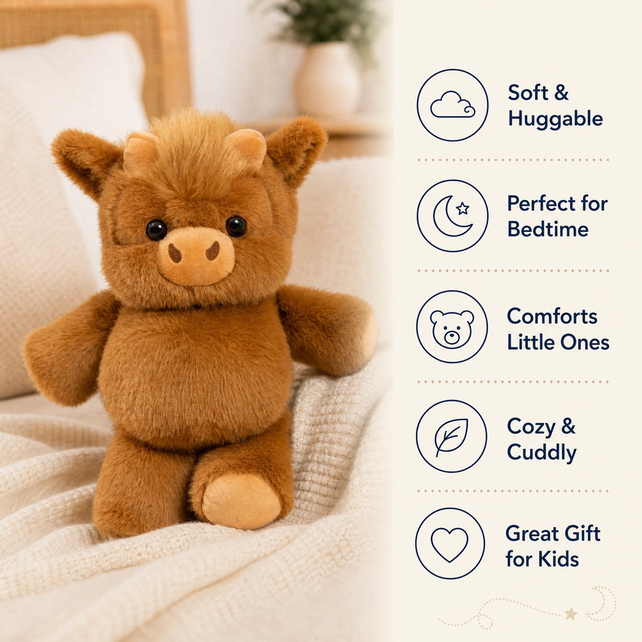 Oversized Highland Cow Plush - 17.7" Sherpa Cuddle Toy - Bénéfices produit