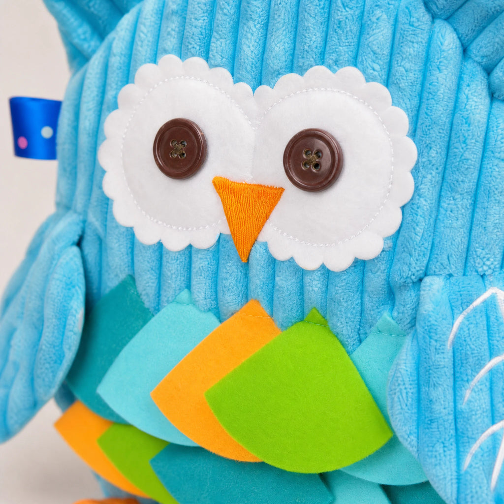 Owl Plush Backpack with Textured Corduroy Fabric - Détail matière