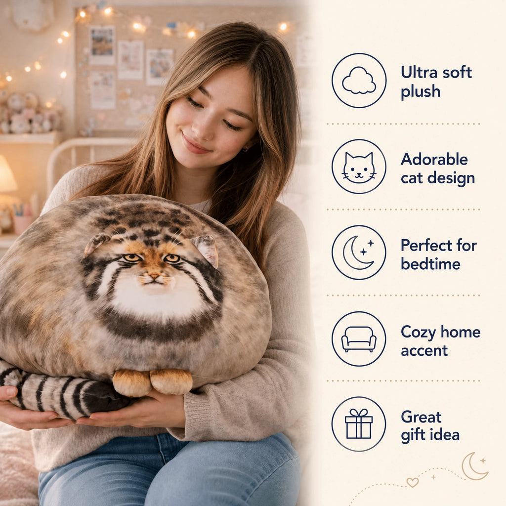 Pallas Cat Plush, Chubby Round Wildcat Design - Bénéfices produit