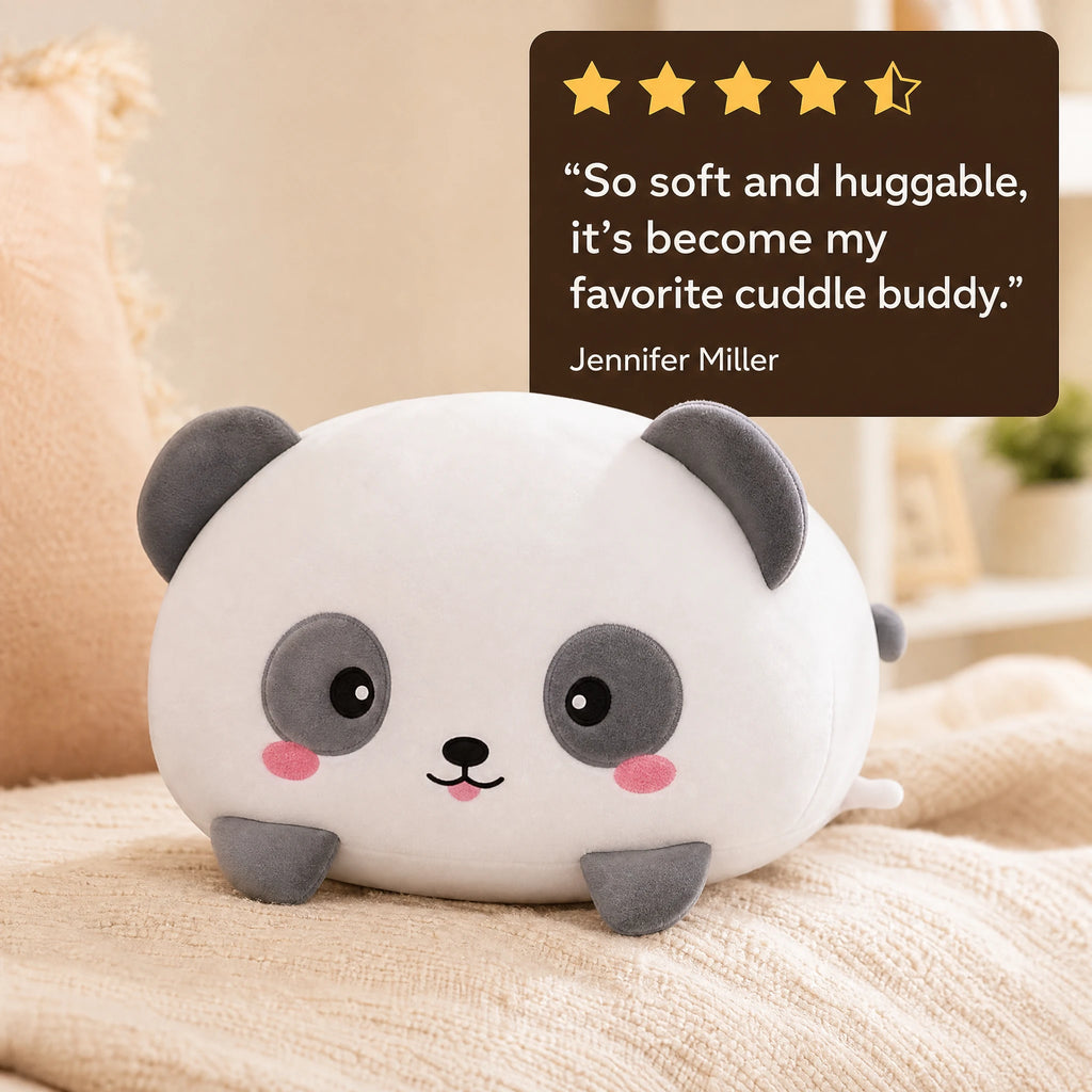 Panda Pillow Plush with Round Design and Soft Cotton - Image témoignage