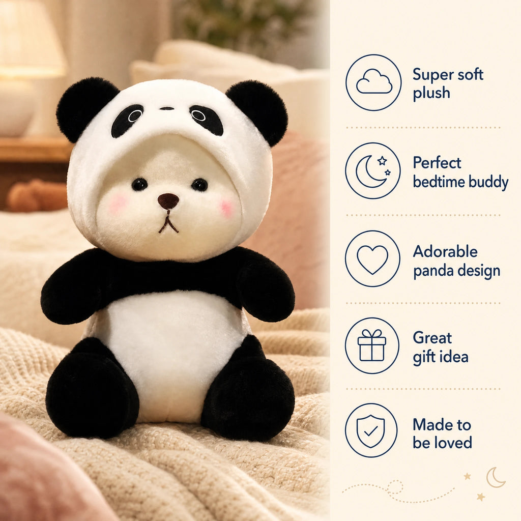 Panda Plush Bear with Removable Hood - Bénéfices produit