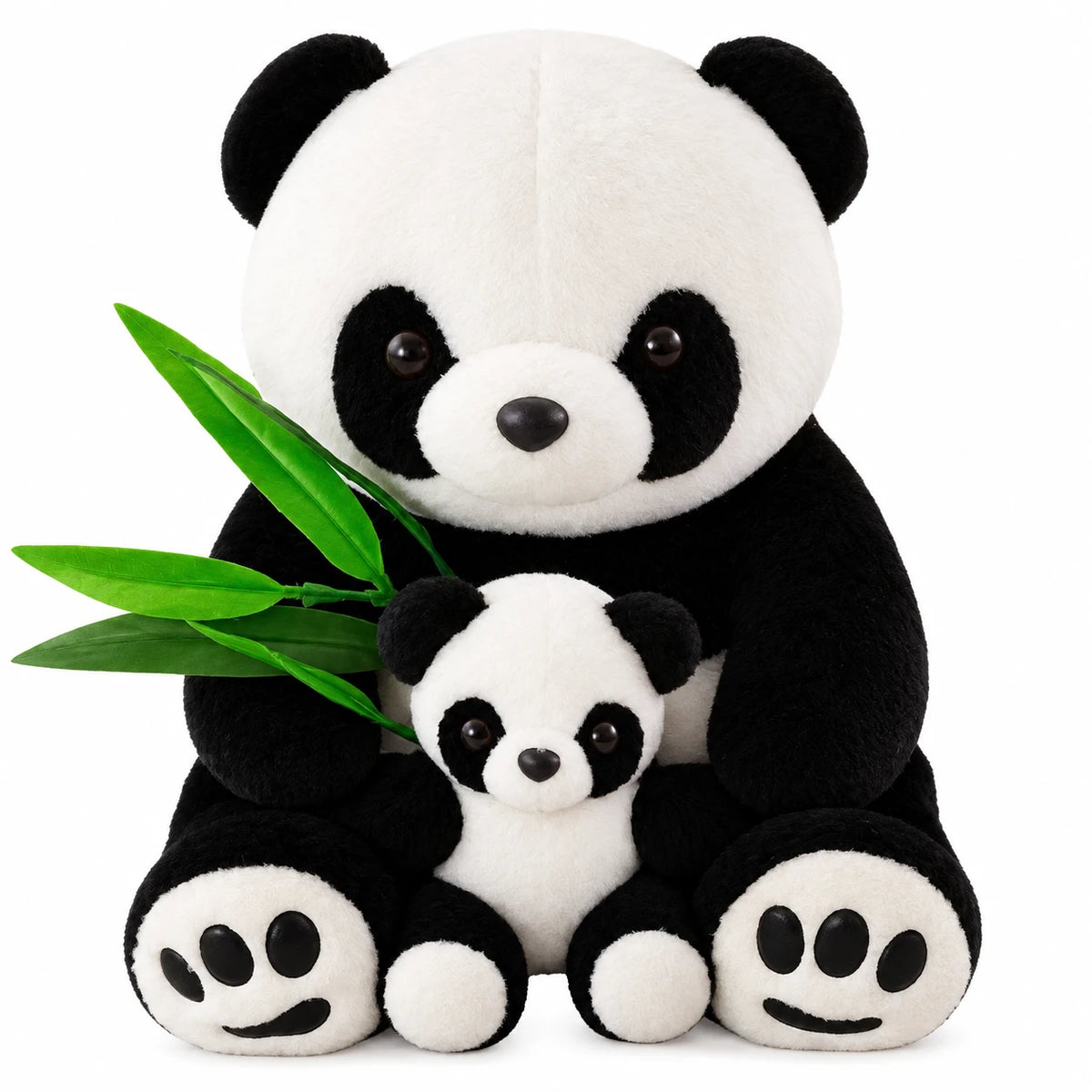 Panda Plush Toy with Baby, Soft Bamboo Mother and Cub - 10in / 25cm … (5 tailles)