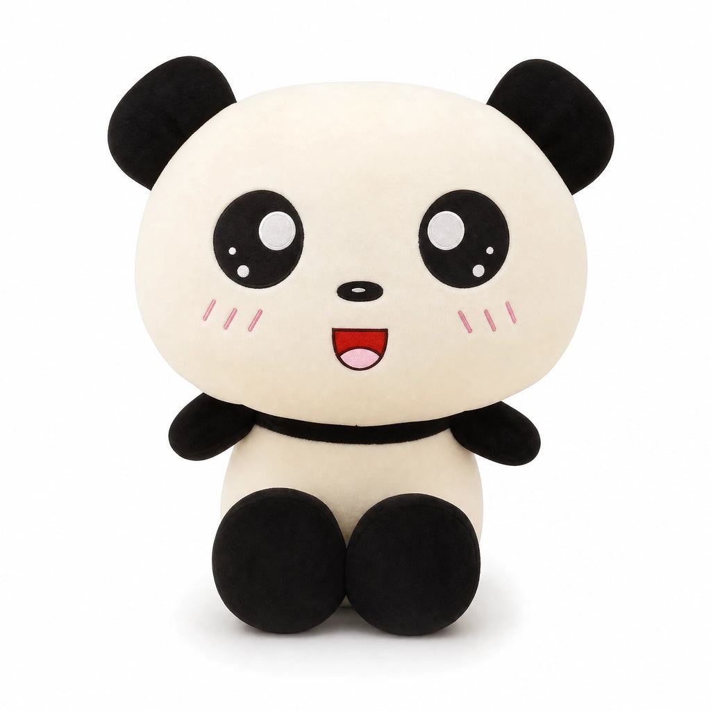 Panda Plush with Adorable Kawaii Expression - Fond blanc