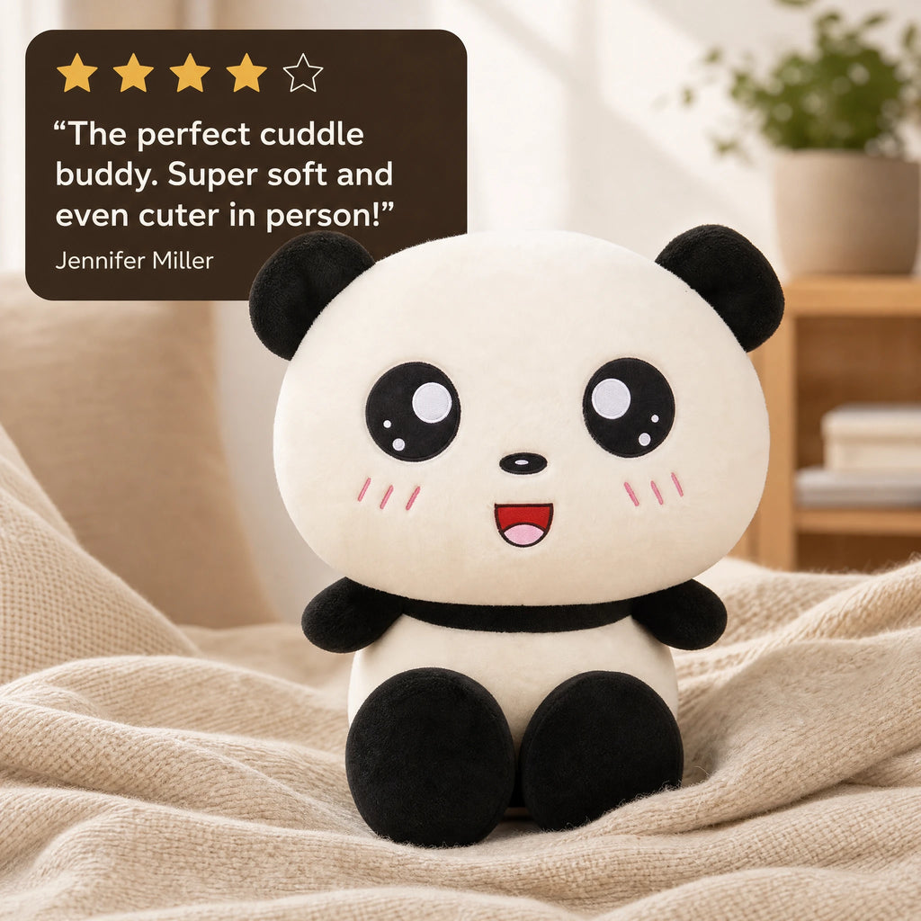 Panda Plush with Adorable Kawaii Expression - Image témoignage