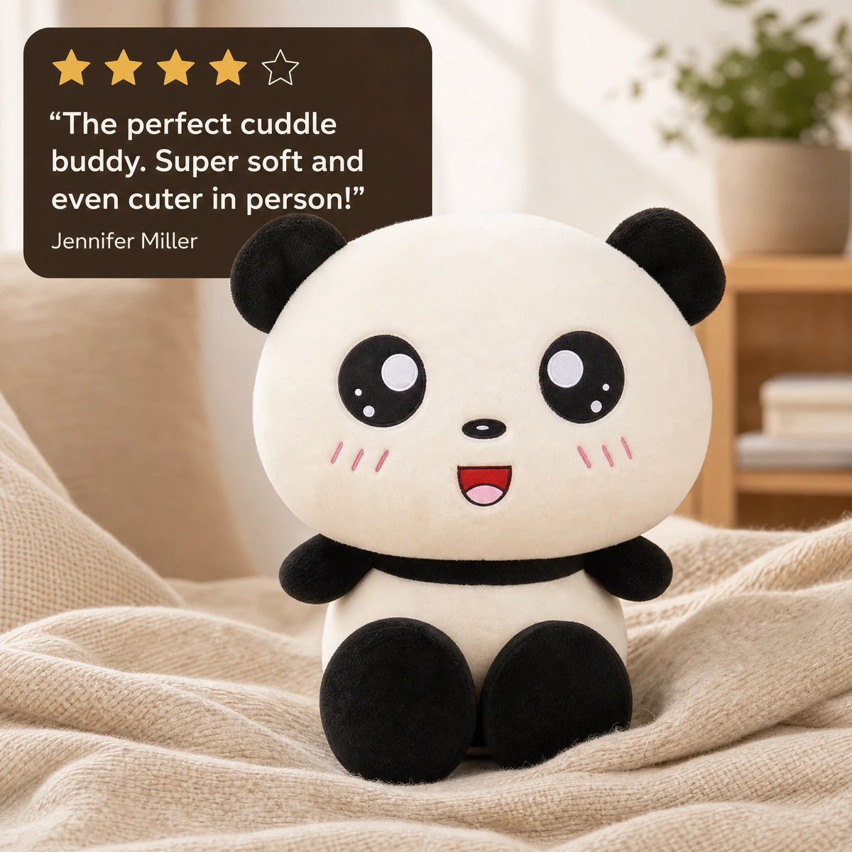 Panda Plush with Adorable Kawaii Expression - Image témoignage