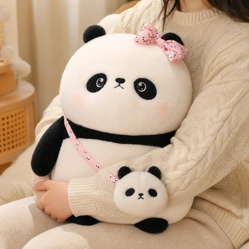 Panda Plush with Pink Bow and Baby Panda Bag - Utilisation du produit