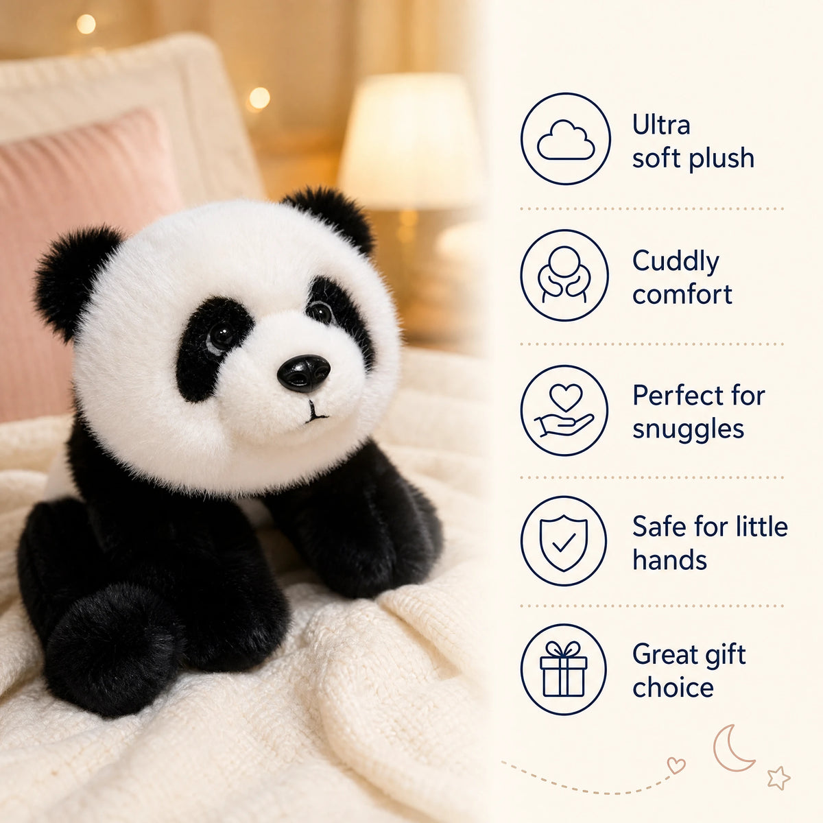 Panda Stuffed Animal with Ultra-Soft Fuzzy Plush - Bénéfices produit